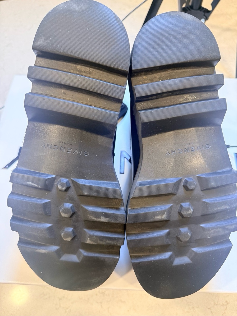 Givenchy Black Combat Rain Boots Lug Sole Size 41 - Picture 5 of 9